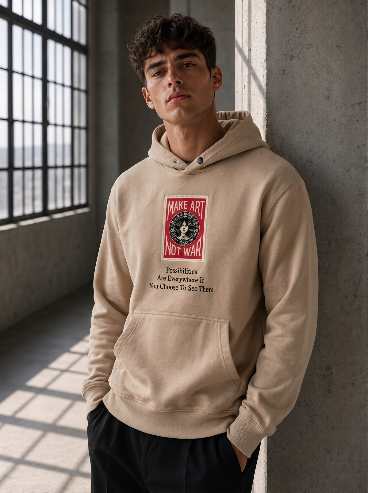 Make Art - Statement Hoodie Coffee