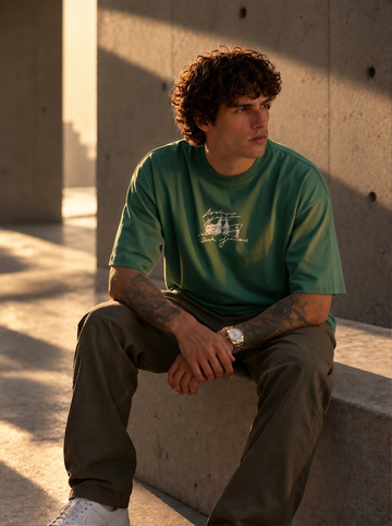 Crown - Oversize Motive Shirt Green