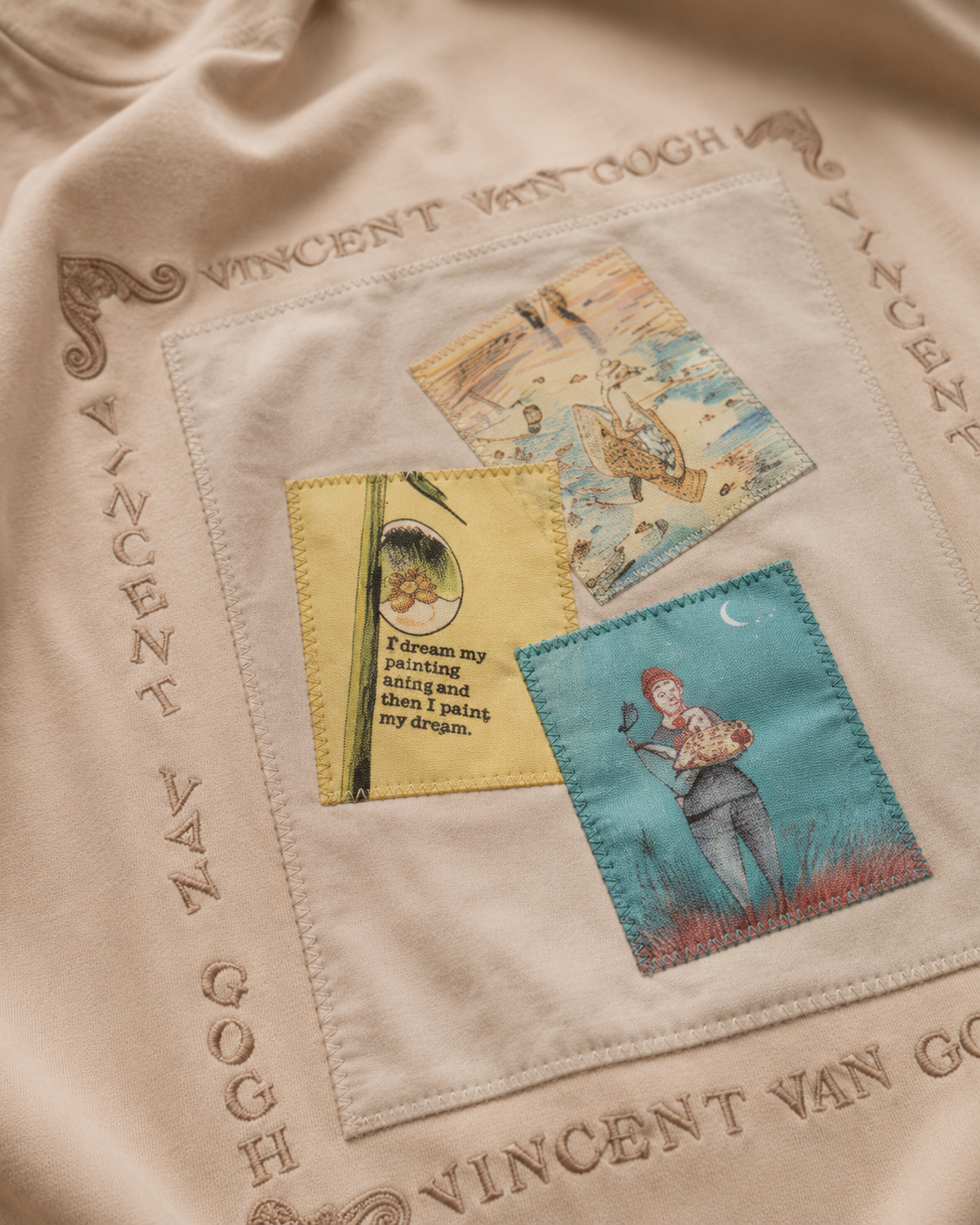 Puzzle - Oversize Motive Shirt Cream