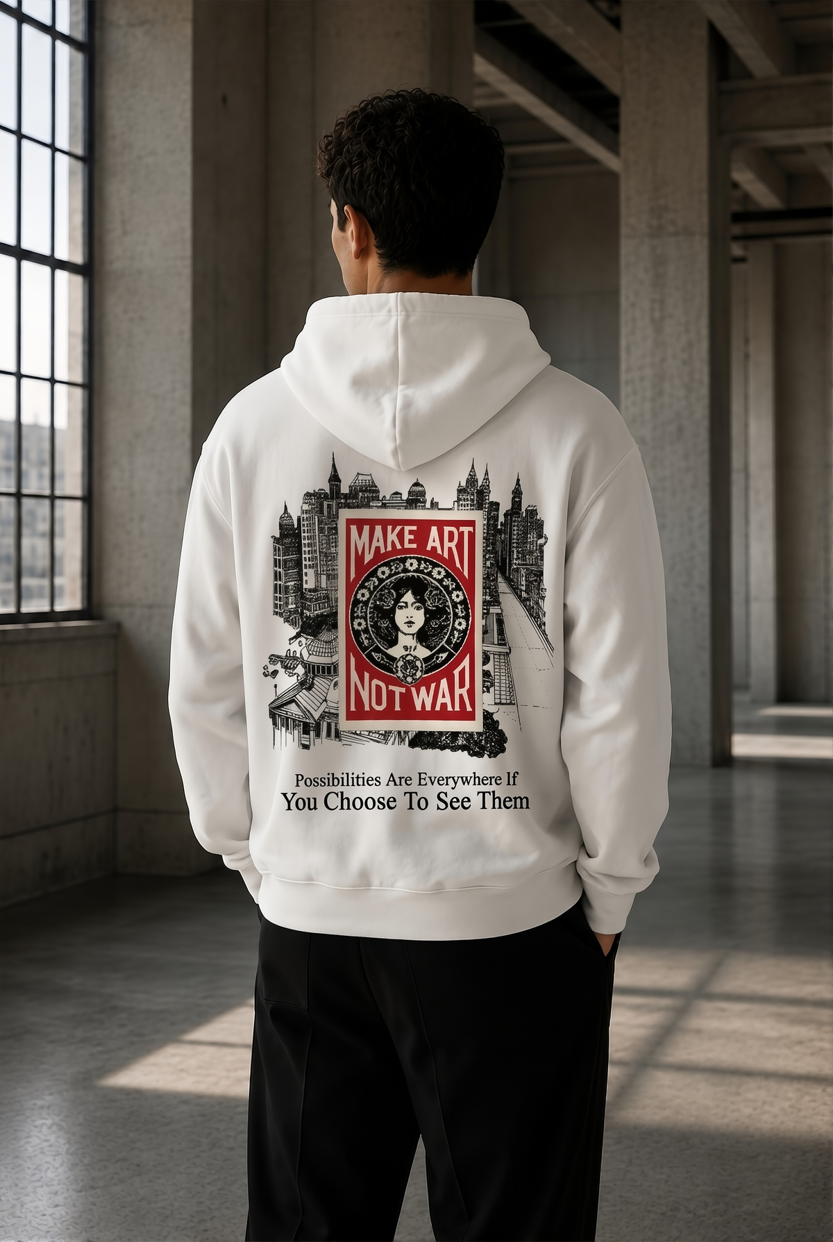Make Art - Statement Hoodie White
