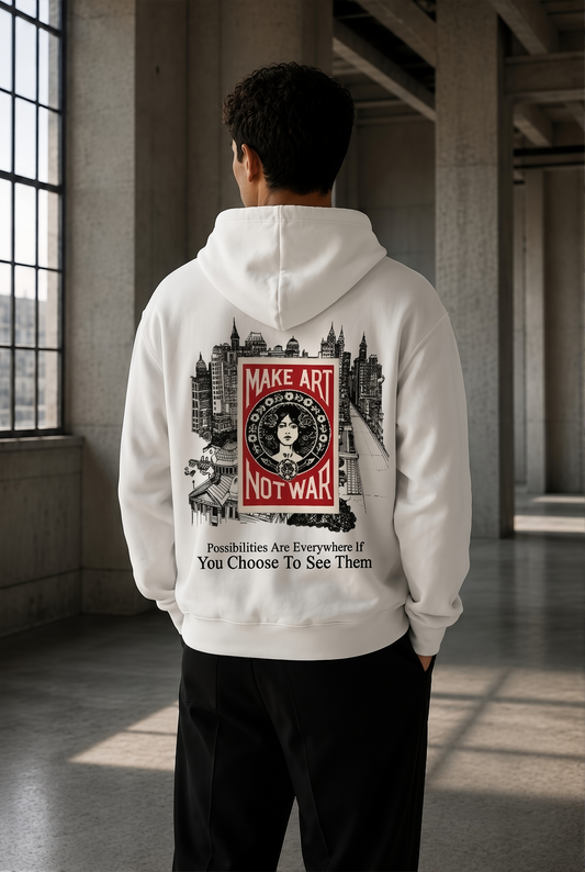 Make Art - Statement Hoodie White