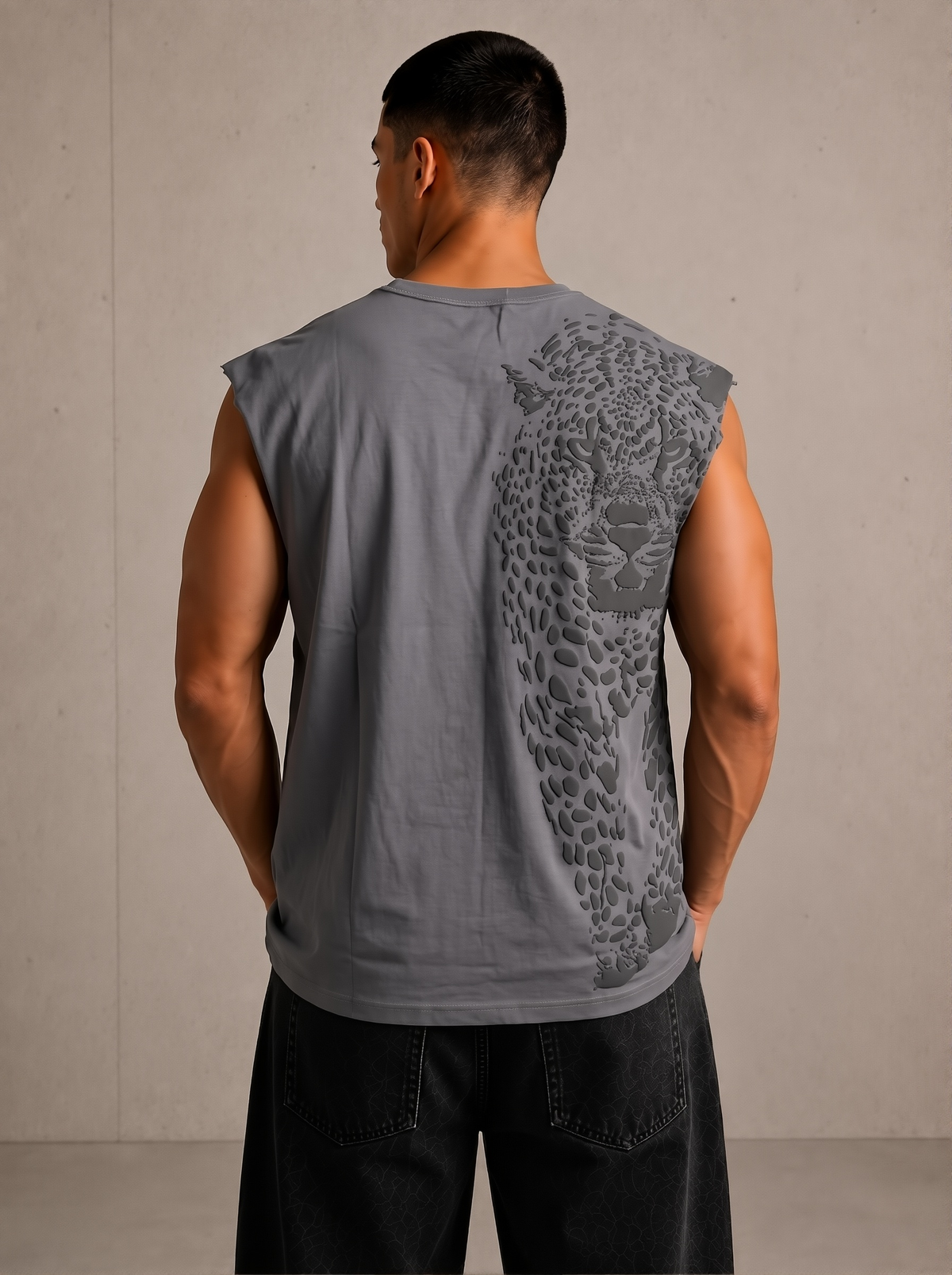 Off the System - Offshoulder Motive Shirt Grey
