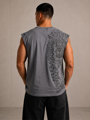 Off the System - Offshoulder Motive Shirt Grey