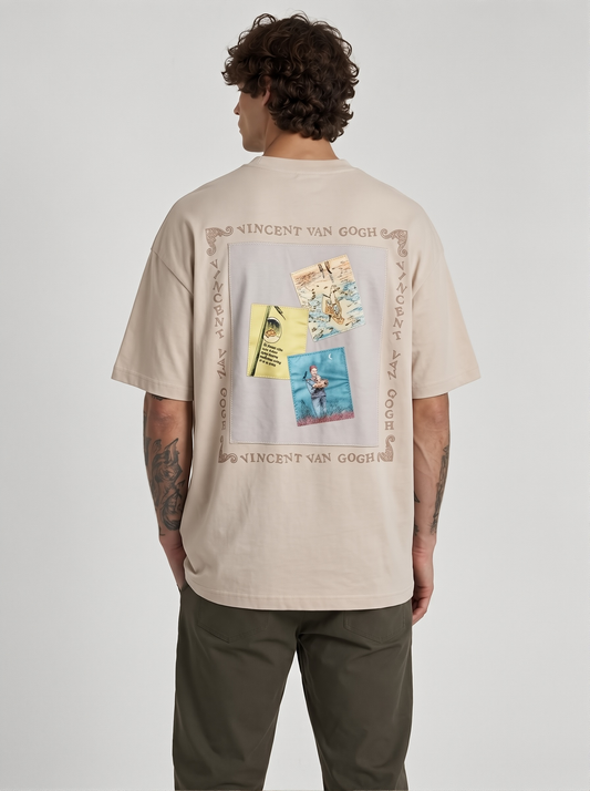 Puzzle - Oversize Motive Shirt Cream