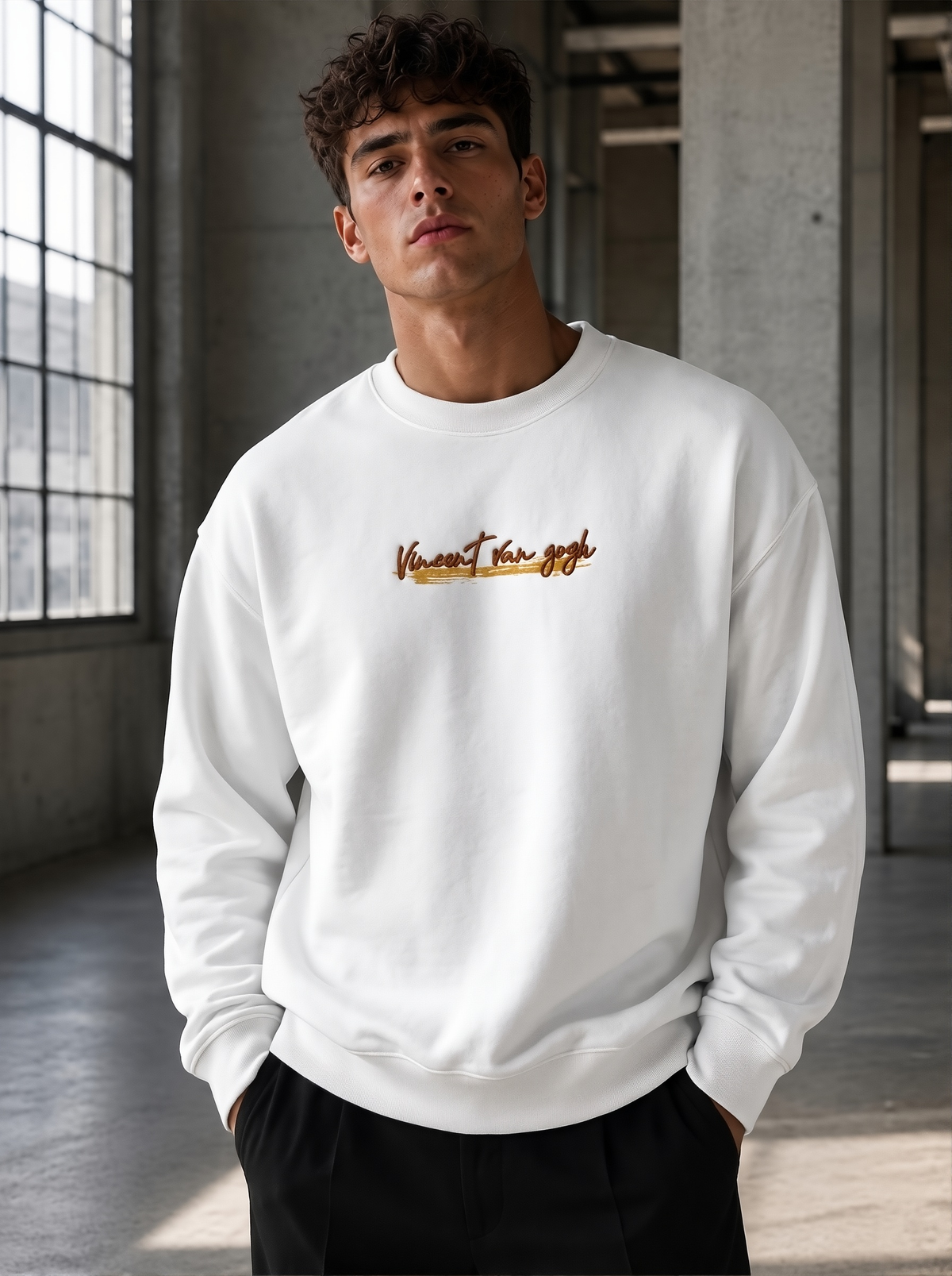 Van Gogh - Statement Sweater White