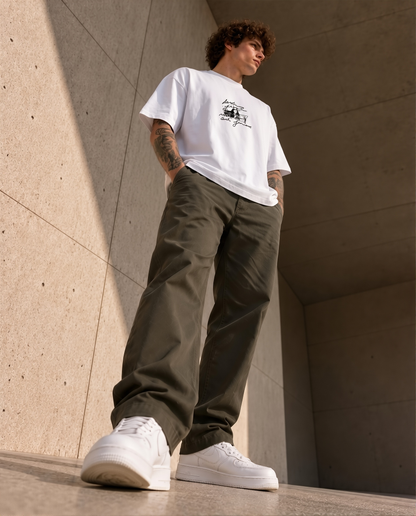 Crown - Oversize Motive Shirt White