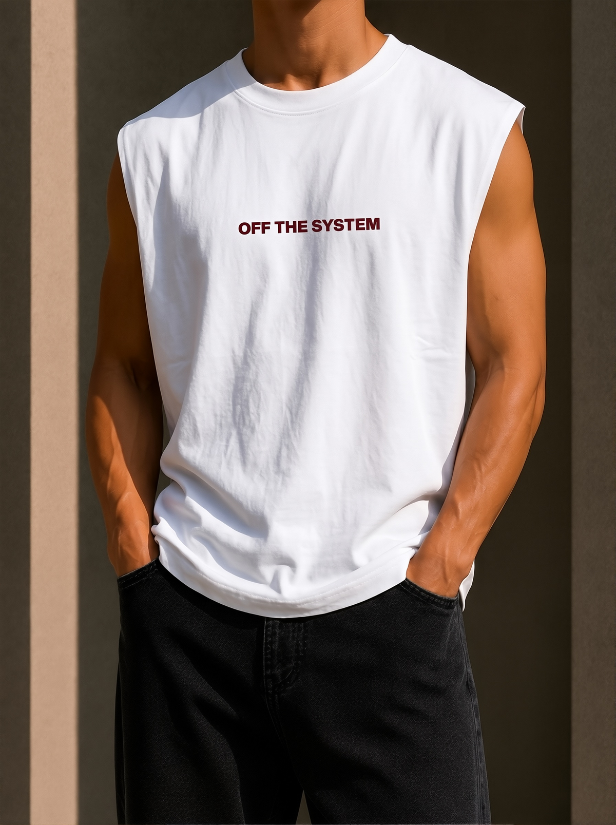 Off the System - Offshoulder Motive Shirt White