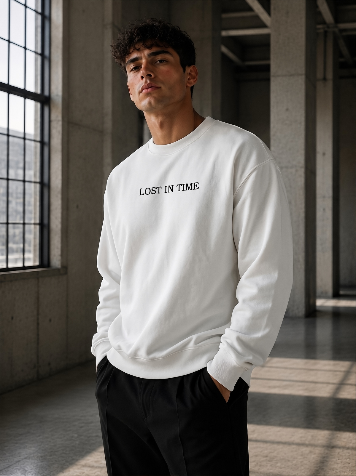 Lost in Time - Clear Sweater White