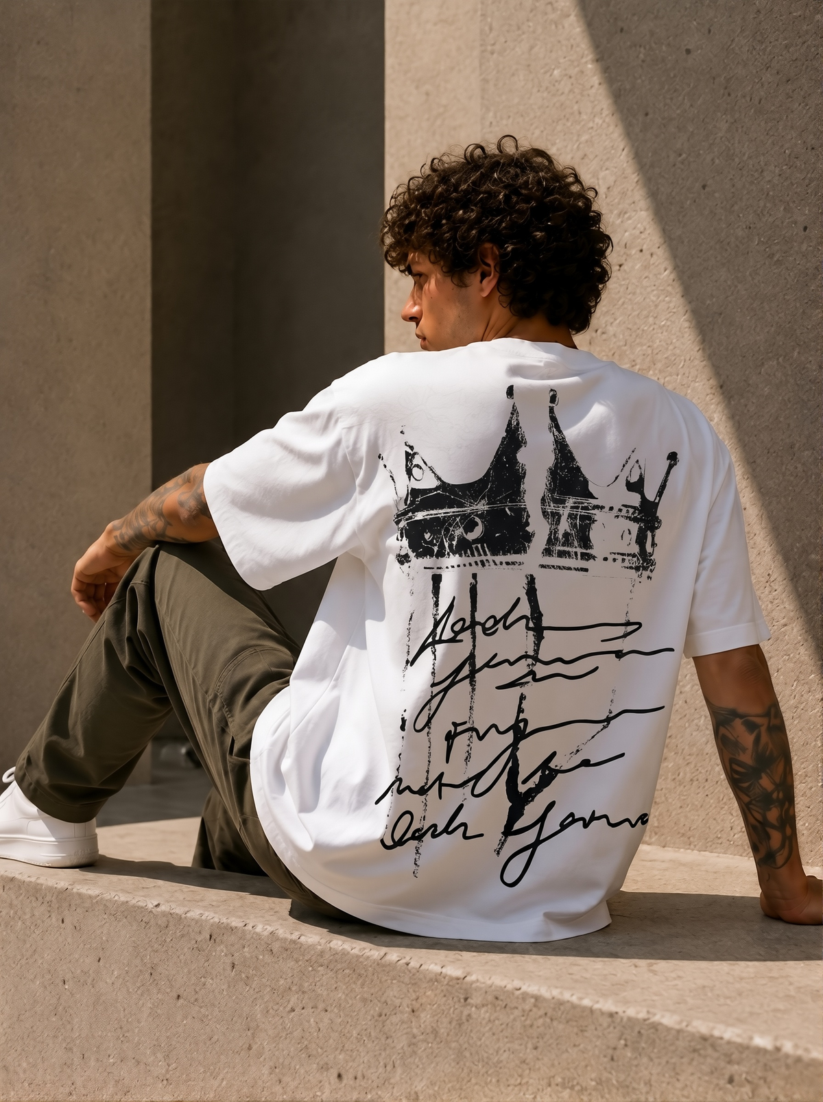 Crown - Oversize Motive Shirt White