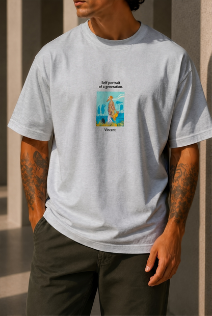 Self Portrait - Oversize Motive Shirt Grey