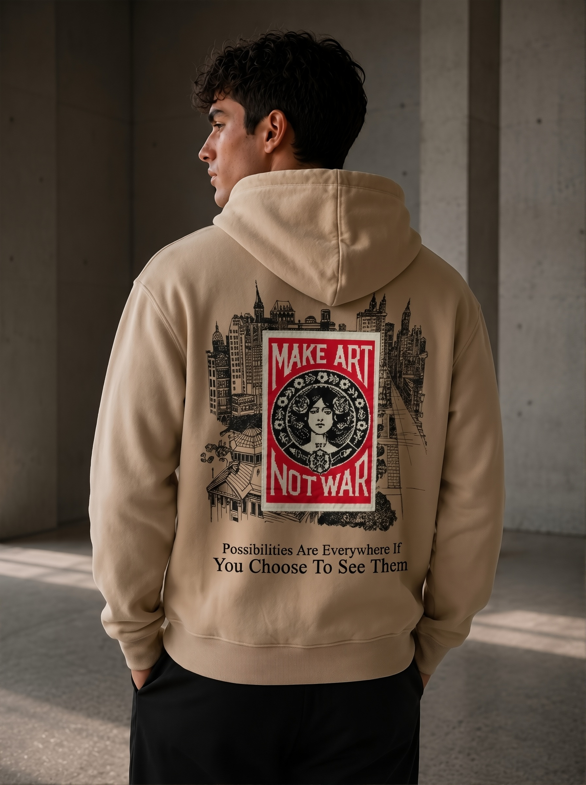Make Art - Statement Hoodie Coffee