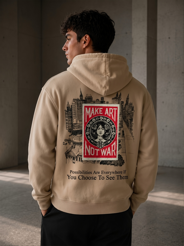 Make Art - Statement Hoodie Coffee
