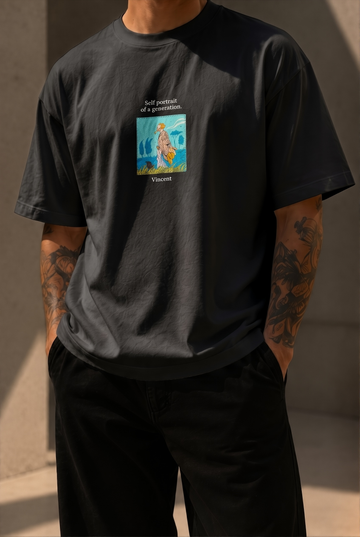Self Portrait - Oversize Motive Shirt Black