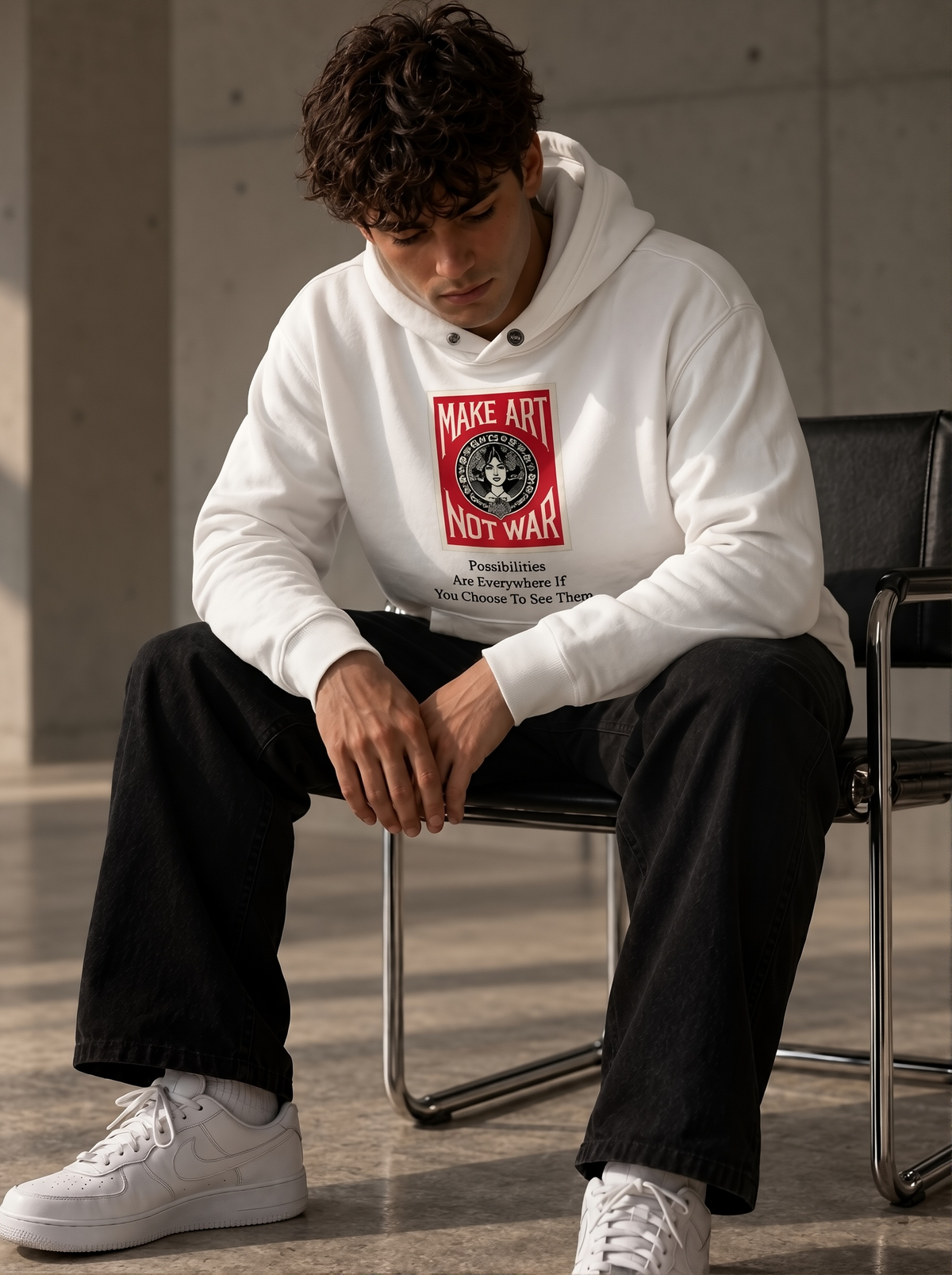 Make Art - Statement Hoodie White