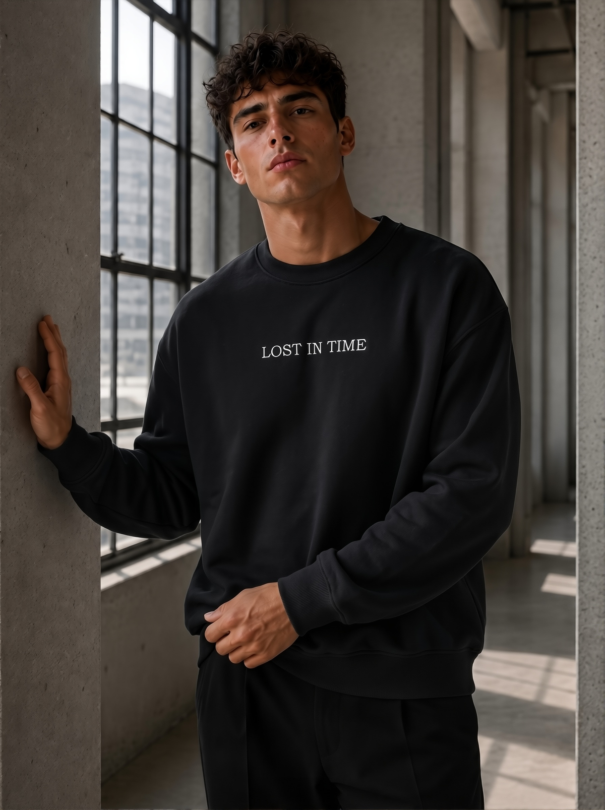 Lost in Time - Clear Sweater Black