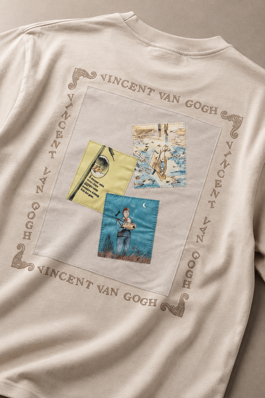 Puzzle - Oversize Motive Shirt Cream